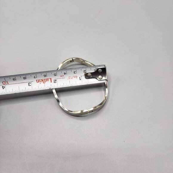 Wavy Hinged Bangle Bracelet 925 Sterling Silver Heavy 24.75g - Picture 8 of 10